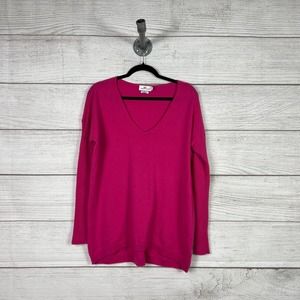 Vineyard Vines Hot Pink Wool Cashmere V-Neck Sweater Size Large